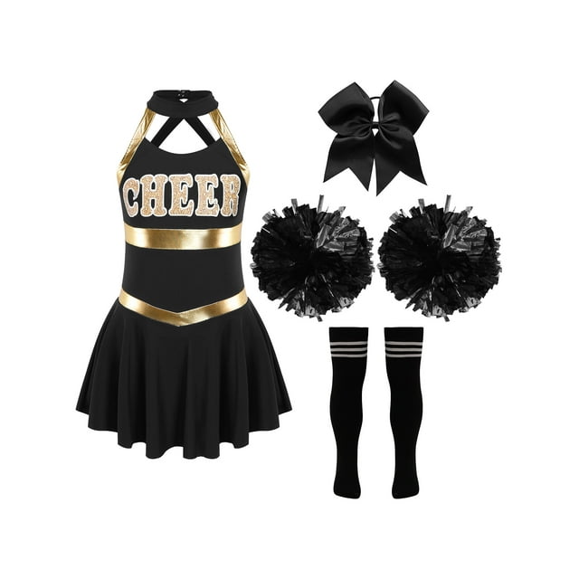 ZDHoor Girls Cheerleader Costume Halloween Party Dress Up Cheerleading