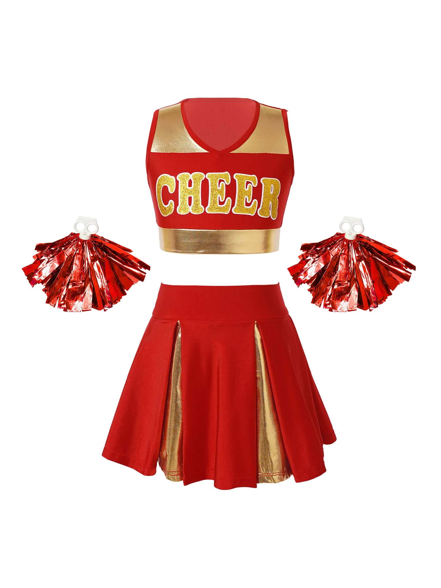 ZDHoor Girls Cheerleader Costume High School Child Cheerleading Costume