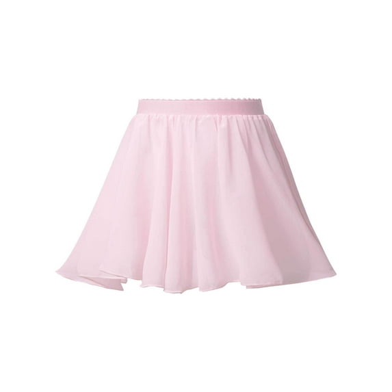 ZDHoor Girls Chiffon Pull On Ballet Dance Skirt Sheer Wrap Skirt Ballerina Dancewear,Sizes 2-16 Pink-B 11-12
