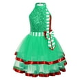 thumbnail image 1 of ZDHoor Girls Christmas Elf Costume Shiny Sequined Ballet Dance Ice Skating Performance Leotard Dress Green 8, 1 of 5