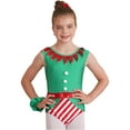 thumbnail image 1 of ZDHoor Girls Christmas Elf Costumes Gymnastics Leotard Ballet Dance Costumes One Piece Dance Outfits Green 14, 1 of 7
