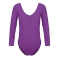 thumbnail image 1 of ZDHoor Girls Long Sleeve Leotard Kids Bodysuit for Dance Gymnastics Costume 3-14 Years Dark Purple 2-3, 1 of 7