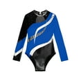 thumbnail image 1 of ZDHoor Girls Long Sleeve Shiny Patchwork Athletic Dance Gymnastic Leotards Bodysuit Royal Blue 8, 1 of 5