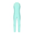 thumbnail image 1 of ZDHoor Girls Mesh Patchwork Gymnastic Jumpsuit Yoga Sports Unitard Faux Diamonds Figure Skating Leotard Mint Green 10, 1 of 7