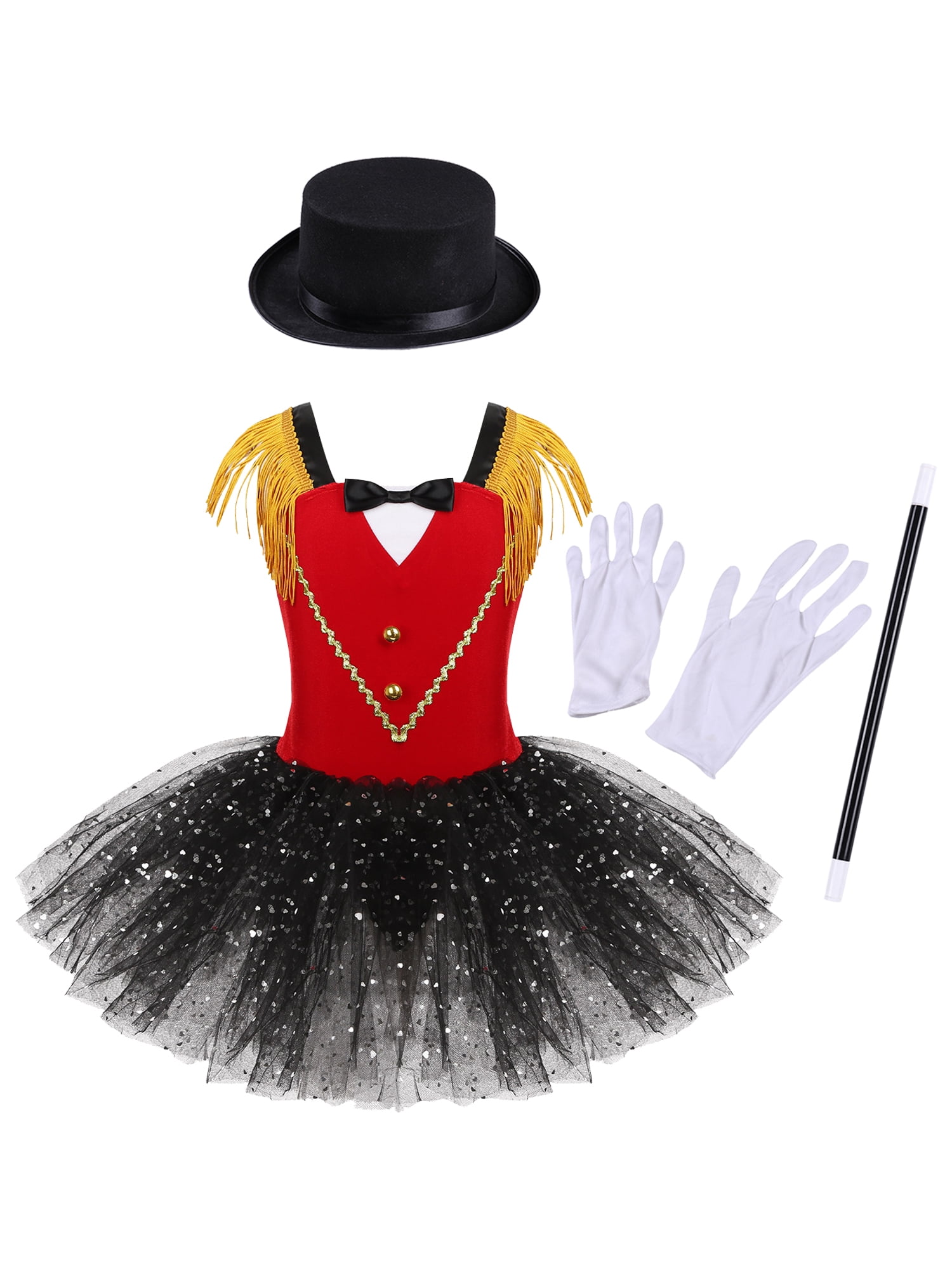 ZDHoor Girls Ringmaster Costume Circus Ring Master Outfits Halloween