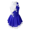 thumbnail image 1 of ZDHoor Girls Sequins Floral Figure Ice Skating Dress Gymnastics Leotard Ballet Dance Costume Blue-C 12, 1 of 7