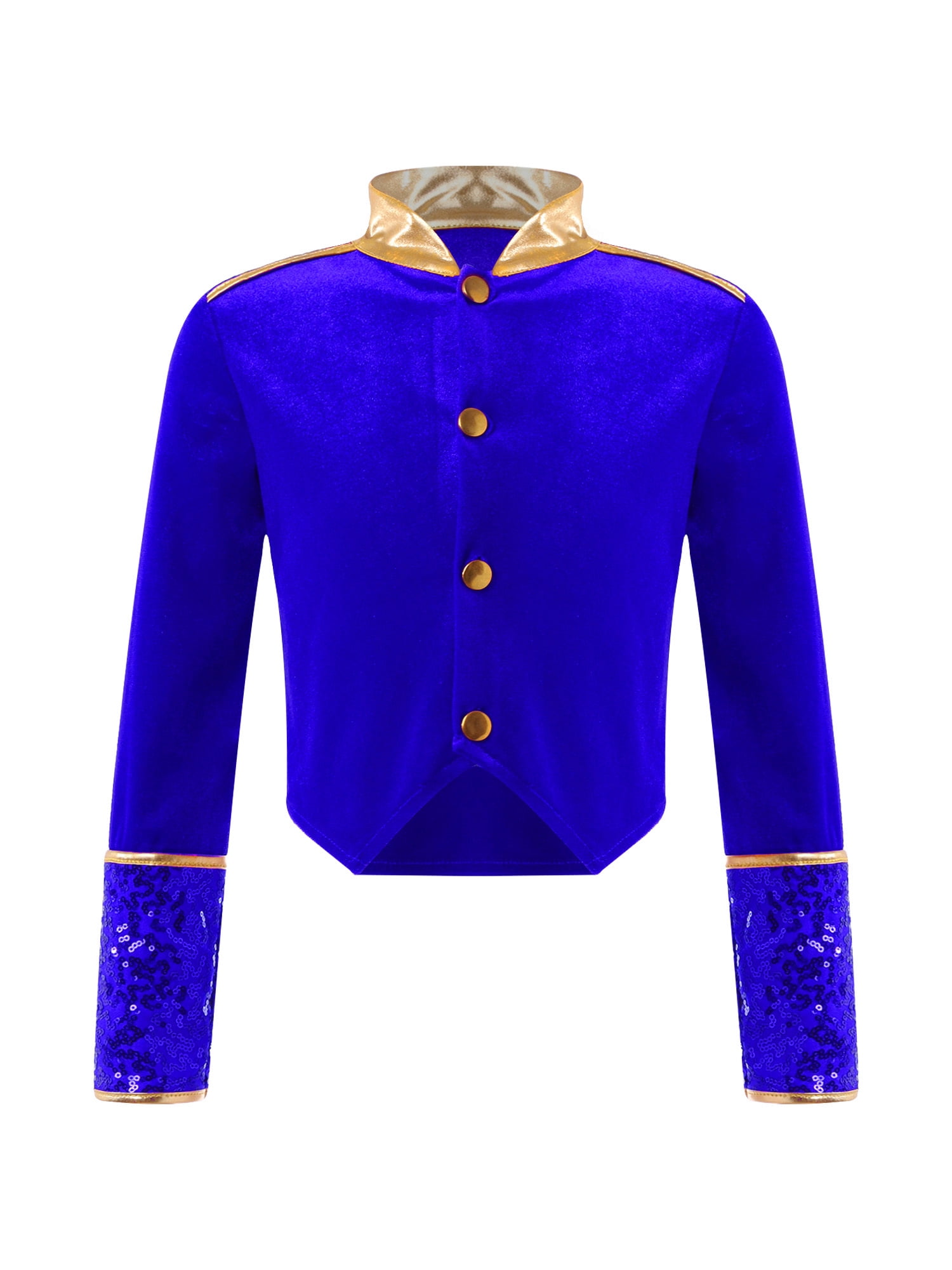 ZDHoor Kids Drum Major Majorette Costume Shiny Sequins Marching Band