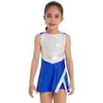 thumbnail image 1 of ZDHoor Kids Girls Cheers Outfit Uniform Sequins Sleeveless Tennis Sports Dress with Shorts Royal Blue 3, 1 of 7