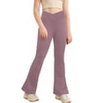 thumbnail image 1 of ZDHoor Kids Girls Jazz Latin Dance Pants Stretchy Yoga Flared Basic Leggings Trousers Dancewear Purple 5-6, 1 of 3