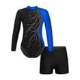 thumbnail image 1 of ZDHoor Kids Girls Juniors Workout Sports Outfit Suit Shiny Rhinestones Leotard with Shorts Blue 10, 1 of 6