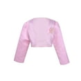 thumbnail image 1 of ZDHoor Kids Girls Satin Shrug Cardigan 3/4 Sleeve Pleated Bolero for Evening Wedding Party Pink-D 9, 1 of 7