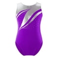 thumbnail image 1 of ZDHoor Kids Girls Sleeveless Ballet Skating Leotard Bronzing Patchwork Unitard Dance Costume Purple 8, 1 of 6