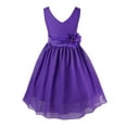 thumbnail image 1 of ZDHoor Kids V-Neck Princess Flower Girl Dress Bridesmaid Wedding Birthday Party Pageant Ball Gown Purple 4, 1 of 8