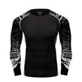 thumbnail image 1 of ZDHoor Mens Long Sleeves UPF 50+ Rash Guard Compression Top Base Layers Shirts Quick Dry White&Black L, 1 of 2
