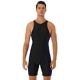thumbnail image 1 of ZDHoor Mens Sleeveless Zippered Bodysuit Beach Pool Swimming Jumpsuit Black&Blue XXL, 1 of 7