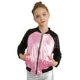 thumbnail image 1 of ZDHoor Sequins Jacket for Girls Kid & Toddler Party Long Sleeve Lightweight Zip Up Bomber Jacket Pink 8, 1 of 7