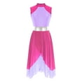 thumbnail image 1 of ZDHoor Womens Tunic Sleeveless Color Block Dance Dress Liturgical Praise Worship Dance Costume Hot Pink&Light Purple L, 1 of 7