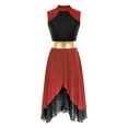 thumbnail image 1 of ZDHoor Womens Tunic Sleeveless Color Block Dance Dress Liturgical Praise Worship Dance Costume Red&Black L, 1 of 6