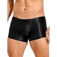 thumbnail image 1 of ZDHoor ZDHoor Mens Shiny Low Rise Boxer Briefs Fitness Sports Shorts Tights Glossy Beach Swimwear Black XL, 1 of 7