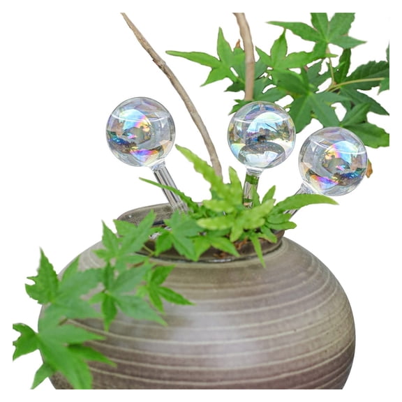 ZDM 13 oz Up 2 Weeks Extra Large Watering Globes, Light Iridescent Plant Watering Globes, Water Globes for Indoor Plants, Watering Globe, 2 Pack
