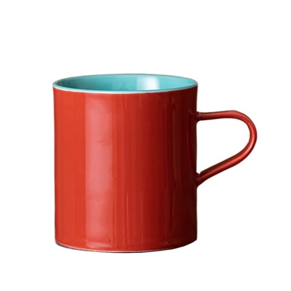 ZDM 280ml Chinese Red Coffee Mug Cappuccino Latte Cup Afternoon Tea Mug Fruit Juice Milk Jug Master Office Water Cup Cafes Craft