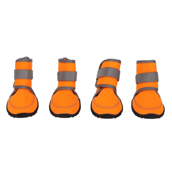 ZDM 4Pcs Dog Shoes, Soft Rubber Pet Dog Protector Puppy Booties with Reflective Straps for Outdoor Activities (M)