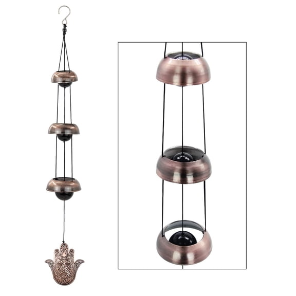 ZDM Bell Wind Chimes for Outside, Temple Wind Bell, Red Copper WindChimes with 5 Bells, Feng Shui Wind Chime for Home Yard Outdoor Decoration