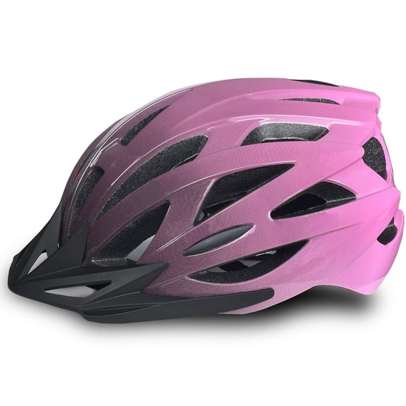 ZDM Bike Helmet for Adults, CPSC-Certified 56-62cm Adjustable Road Cycling Helmet, Lightweight, Streamlined & 24-Vent One-Piece Moulded Design, with Detachable Visor (Pink Gradient)