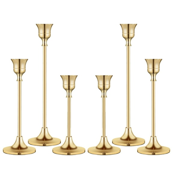 ZDM Candlestick Holders,Taper Candle Holder for Candlesticks Gold Brass Vintage Candle Stick Candle Holders Candelabra Candle Holder for Fireplace Party Dining Home
