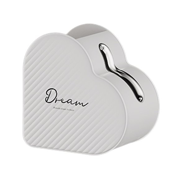 ZDM Creative Heart-Shaped Tissue Box Cover, Refined Modern ABS Fabric, 8.1''(L) x 4.5''(W) x 8.1''(H) Wipes Storage Box Holder for Vanity Countertop, Office, Night Stands (Beige)