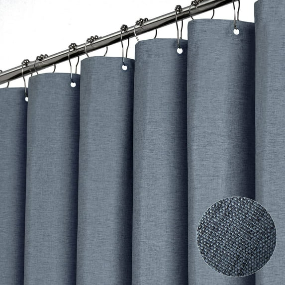 ZDM Fabric Shower Curtain, Linen Textured Heavy Duty Polyester Cloth Shower Curtain Set with 12 Plastic Hooks, Hotel Luxury Waterproof Decorative Shower Curtains for Bathroom - 72"x72" - Beige/Cream