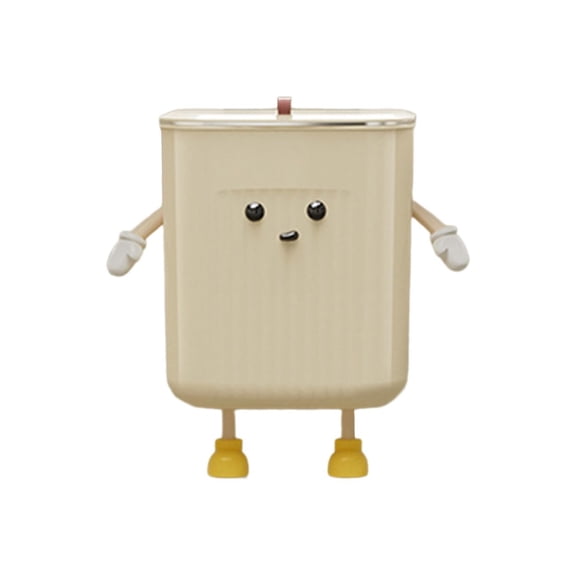 ZDM Kitchen Compost Bin Cartoon Hangings Trash Can with Lid Cabinet Door Under Sink Garbage Can for Office Counter Home Decors Cupboard Trash Can