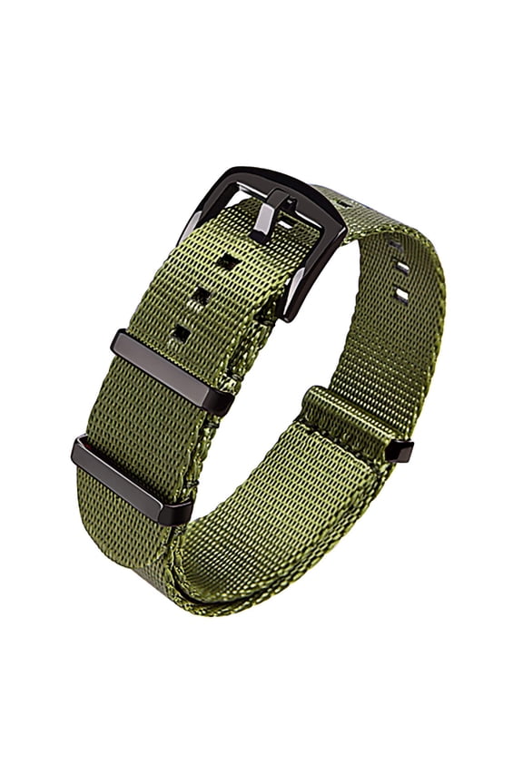 Nylon Watch Strap with Heavy Buckle 18mm 20mm 22mm Premium Nylon Watch Bands for Men Women, Army Green / Black, 20mm