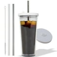 thumbnail image 1 of ZDM Reusable Iced Coffee Cup (16 Oz/Grande), Leak Proof and Double Wall Insulated Iced Coffee Tumbler, Come with Reusable Plastic and Metal Straws and Straw Cleaner, 1 of 5