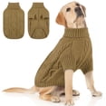 thumbnail image 1 of ZDM Small Dog Pullover Sweater, Cold Weather Cable Knitwear, Classic Turtleneck Thick Warm Clothes for Chihuahua, Bulldog, Dachshund, Pug (Peacock Blue, Small), 1 of 7
