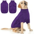 thumbnail image 1 of ZDM Small Dog Pullover Sweater, Cold Weather Cable Knitwear, Classic Turtleneck Thick Warm Clothes for Chihuahua, Bulldog, Dachshund, Pug (Peacock Blue, Small), 1 of 7