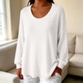 thumbnail image 1 of ZDNIXIAN Crewneck Sweaters for Women, Long Sleeve Ribbed Cuff Loose Fit Knit Pullover Jumper, Soft Stretchy Casual Knit Tops, Lightweight Oversized Sweater Shirts, 1 of 5