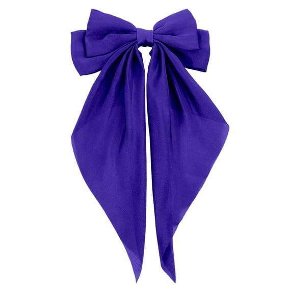 ZDNIXIAN Color Fabric Big Bow Hair Clip Long Streamer Bow Barrette Elegant Decorative Hair Accessory for Daily Dating Wedding Hairstyle