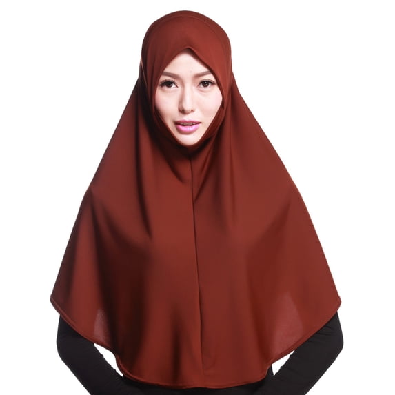 ZDNIXIAN Women Instant Pull On Hijab Khimar Soft Lightweight Chiffon Headscarf Full Coverage Modest Head Wrap Daily Outdoor Wear