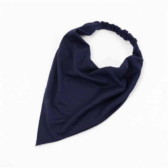 ZDNIXIAN Women Solid Color Triangle Bandana Headband Soft Stretchy Fabric Elastic Back Hair Scarf Lightweight Turban Hair Wrap Fashion Hair Accessory