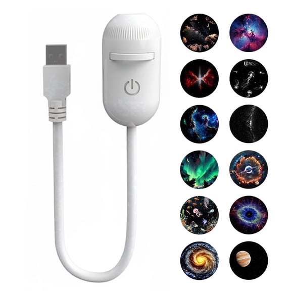 ZDSSY 2-in-1 Galaxy Star Projector Light, 360° USB Night Light Projector, 12 Sliding Projection Films