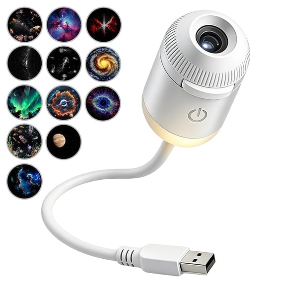 ZDSSY 2-in-1 Galaxy Star Projector Light, 360° USB Night Light Projector, 12 Sliding Projection Films