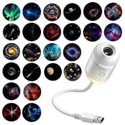 ZDSSY 2 in 1 USB Star Moon Galaxy Ocean Projector Night Light, with 24 Lighting Effects, 360  Adjustable Projector Lamp