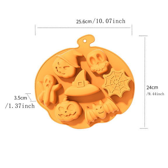 ZDSSY Halloween Themed Silicone Molds, 3D Pumpkin Shape Halloween Silicone Molds Baking Mold for Candy Gummy Jello Biscuits Cake
