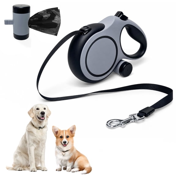 ZDSSY Retractable Dog Lead 26 ft, Improved Roller Lead with Anti Bite Woven & Rope Poop Pocket Holder, Quick Brake Button for Dogs up to 110 Ibs