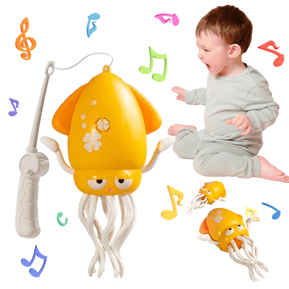 ZDSSY Toys for Baby 6-12 Months, Smart Obstacle Avoidance, USB Rechargeable, Dancing Crawling Octopus Toys for Toddler Boy Girls Aged 4-6 Year Old Gifts(Yellow)