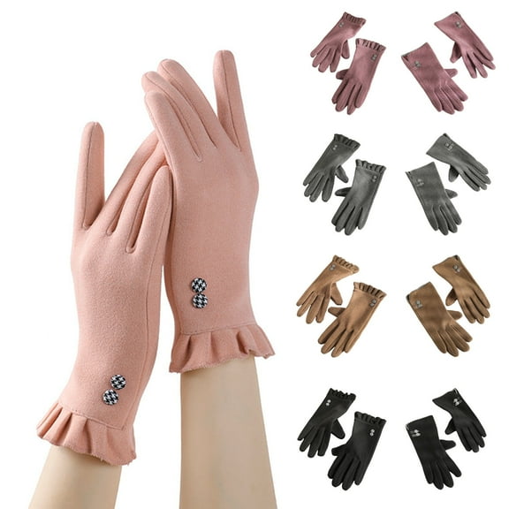 ZDWQFA 1 Pair Women Winter Touch Screen Gloves Fleece Lined Windproof Texting Warm Winter Gloves