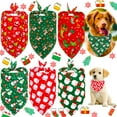 thumbnail image 1 of ZDWQFA 4Pcs Christmas Dog Bandanas, Snowman Santa Xmas Dog Scarf, Red Green Dog Christmas Bandana for Small Dogs Pets, 1 of 7