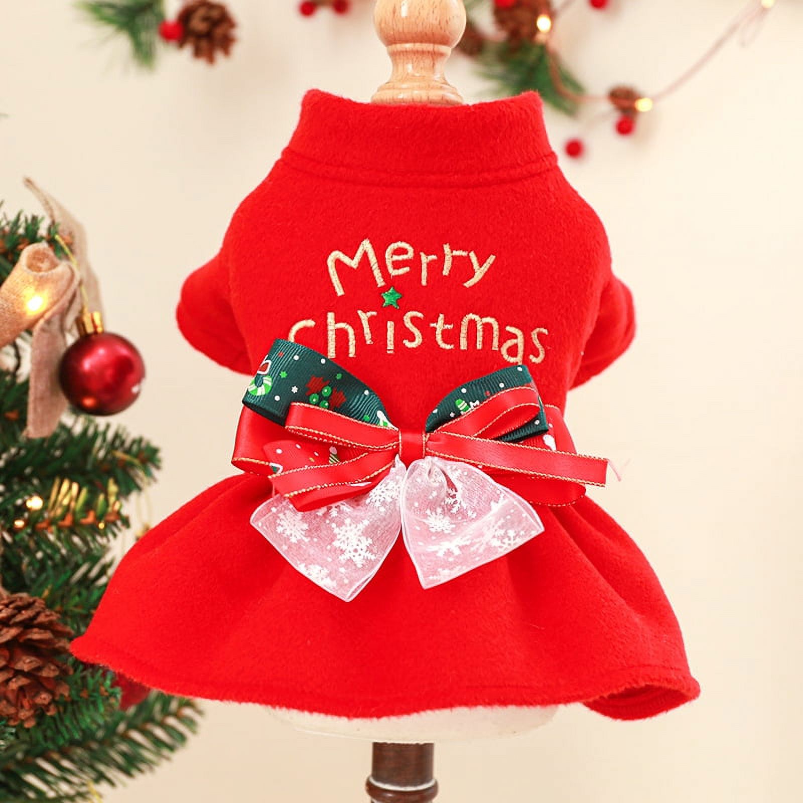 white christmas dresses Festive Green Red Christmas Dog Dress