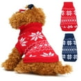 thumbnail image 1 of ZDWQFA Dog Christmas Sweater Cute Snowflake Knit Sweater Pet Holiday Cloth Soft Warm Turtleneck Knitwear for Dogs, 1 of 7